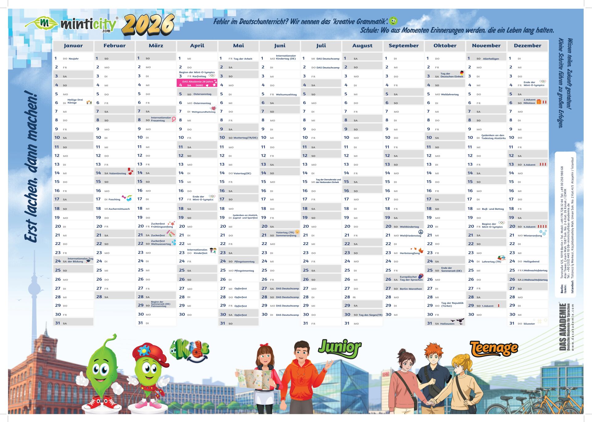 DAS Akademie & Minticity Takvimi 2026