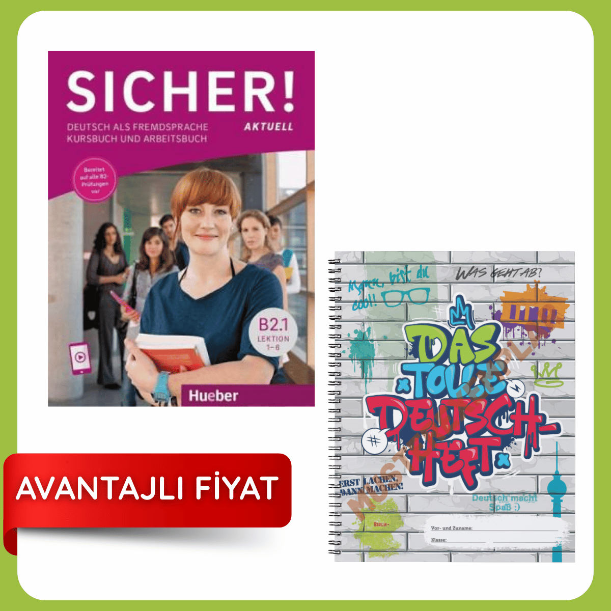 Sicher Aktuell B2.1 Kursbuch ve Arbeitsbuch Tek Kitap + DAS Tolle Deutschheft