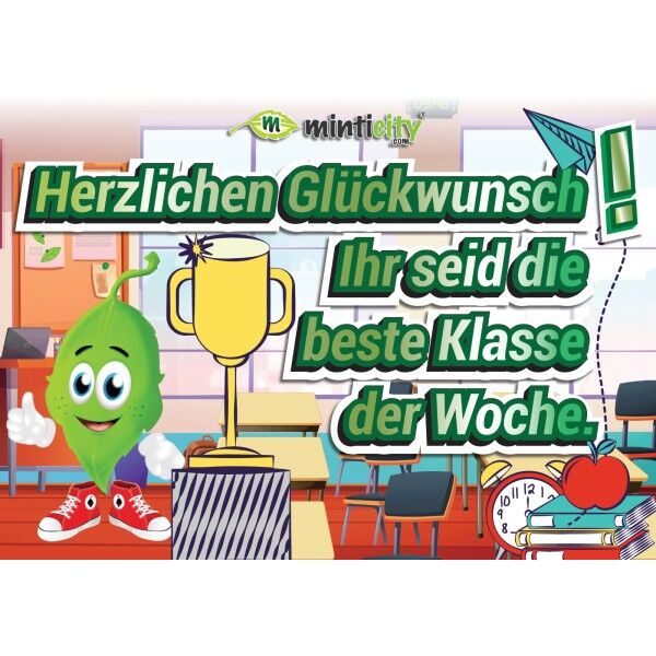 Sınıf Kapı Sticker Seti 5'li: Herzlichen Glückwunsch Ihr seid die beste Klasse der Woche