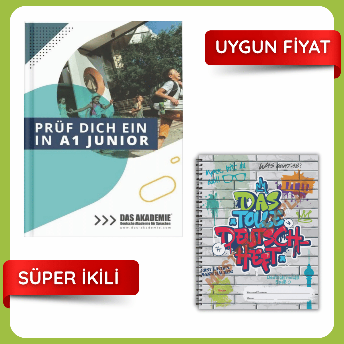 Prüf dich ein in A1 Junior - Almanca telc A1 Junior Sınav Hazırlık Kitabı + DAS Tolle Deutschheft Almanca Defteri