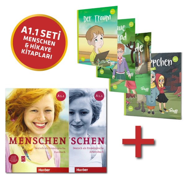 Menschen A1.1 Kursbuch ve Arbeitsbuch + A1.1 Almanca Hikaye Kitapları