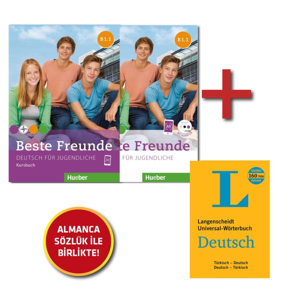 Beste Freunde B1.1 Kursbuch ve Arbeitsbuch + Langenscheidt Almanca Sözlük