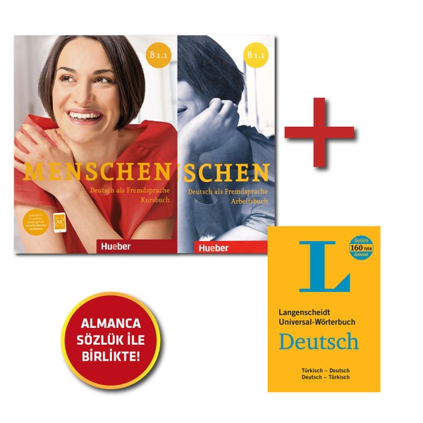 Menschen B1.1 Kursbuch ve Arbeitsbuch + Langenscheidt Almanca Sözlük
