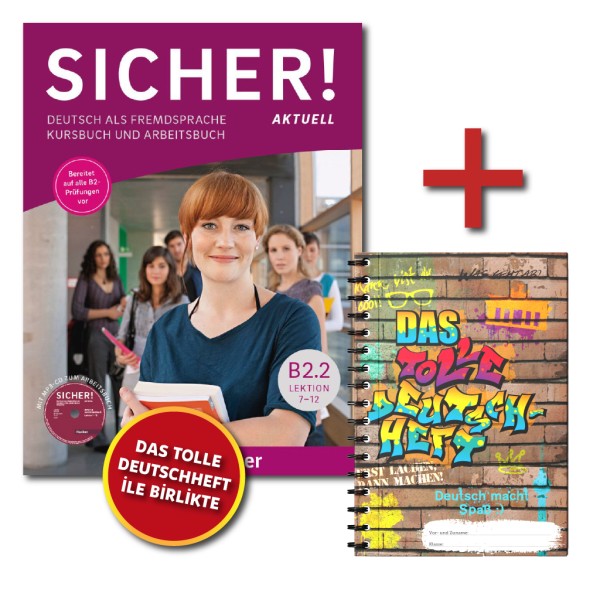 Sicher Aktuell B2.2 Kursbuch ve Arbeitsbuch Tek Kitap + DAS Tolle Deutschheft