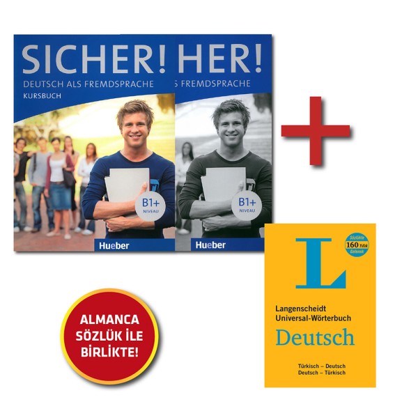 Sicher B1+ Kursbuch ve Arbeitsbuch + Langenscheidt Almanca Sözlük